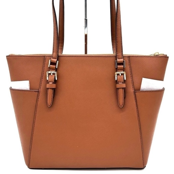 Michael Kors Large Charlotte Tote Bag Luggage Leather Luggage - Picture 5 of 12